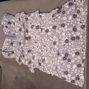 American Eagle zip front dress top size 4 violet floral print
